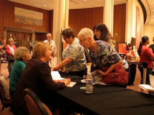Signing at the book's debut, Chandler Center for Performing Arts, Chandler, Ariz.